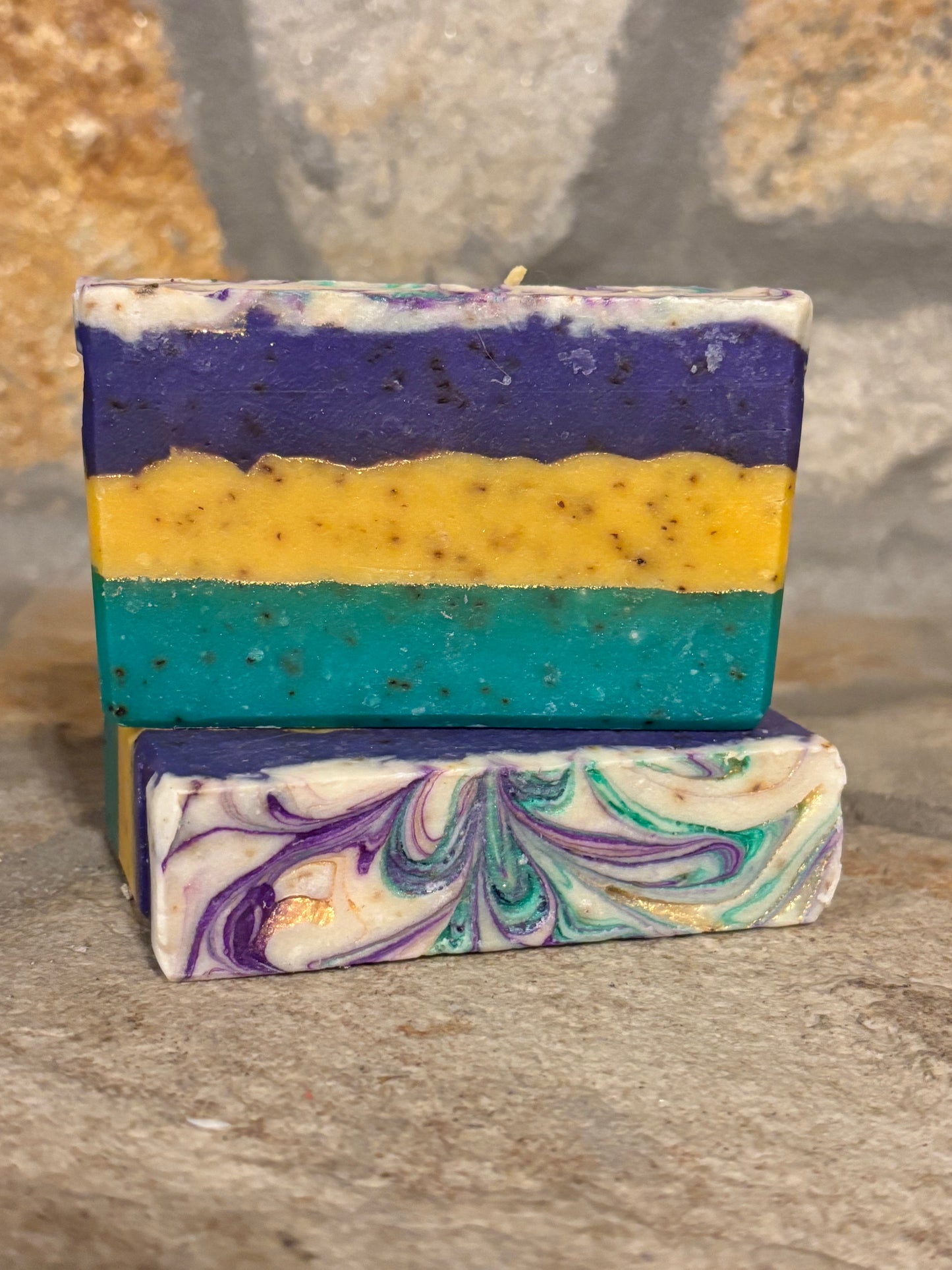 White Mardi Gras Madness Soap